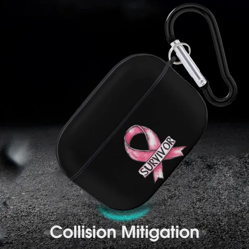 Vista 6 de Breast Cancer Survivor Hard Case Compatible with AirPods Pro 2nd / 1st Generation Cover with Keychain