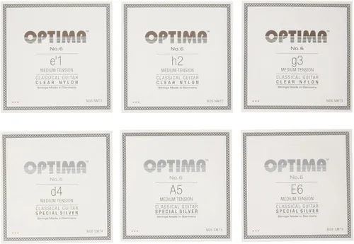 Vista 3 de Optima Juego de Cuerdas de Guitarra Clásica Nº 6 Special Silver Nylon Medium NO6.SNMT