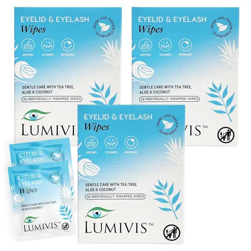 Vista 9 de Toallitas para párpados de aceite de árbol de té, almohadillas envueltas individualmente para limpieza diaria de ojos, eliminación de maquillaje e