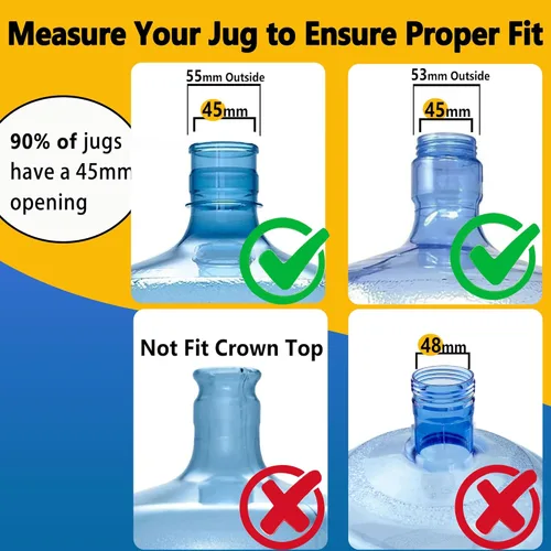 Vista 3 de Tapa para Jarra de Agua de 3 y 5 Galones Reutilizable, Reemplazo de Tapas de Galón de Silicona de Grado Alimentario para Botellas de 55mm