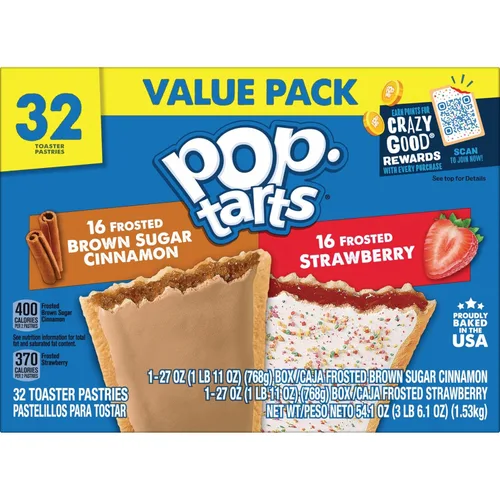 Vista 13 de Pop-Tarts - Tostadas, alimentos para el desayuno, bocadillos para niños, paquete variado, caja de 54.1oz (32 unidades)