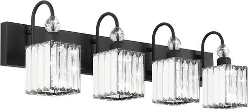 Vista 34 de Ralbay Moderna lámpara de tocador de baño, accesorio de pared de cristal de 2 luces para baño