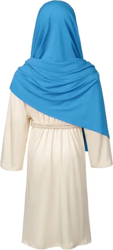 Vista 5 de Irtysh Disfraz bíblico religioso de Jesús para niños, disfraz de peluca, bigote, bufanda, chal, cintura