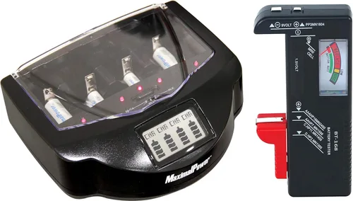 MaximalPower Estación de carga de batería universal para baterías alcalinas, RAM, Ni-MH, Ni-CD, AA, AAA, C, D, 9V | Modelo FC999 (cargador de