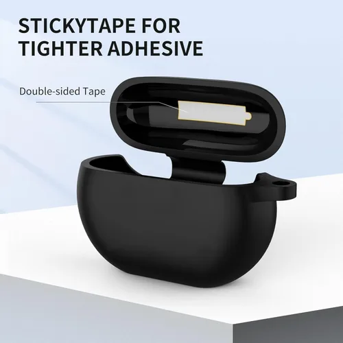 Vista 4 de USTIYA Funda para Beats Studio Buds+ 2023/Studio Buds 2021 Funda protectora de silicona con funda de llavero (negro)