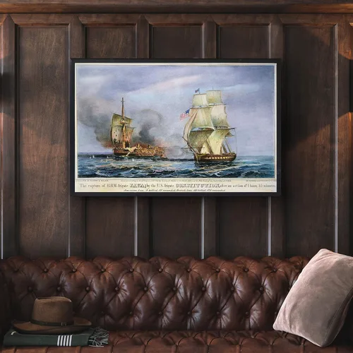 Vista 2 de Uss Constitution Battle Nthe Engagement Between Uss Constitution And Hms Java in the South Atlantic 29 de diciembre de 1812 Litografía americana