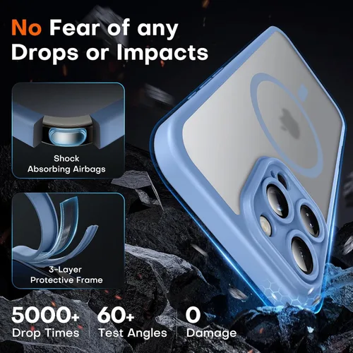 Vista 652 de TOCOL Funda para iPhone 11, compatible con Magsafe, protección completa de cámara, imanes integrados, protección contra caídas, funda translúcida