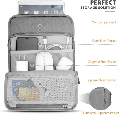 Vista 6 de MoKo Funda tipo bolsa de transporte para tablet de 9-11 pulgadas con bolsillos de almacenamiento compatible con nuevo iPad Pro M4 de 11
