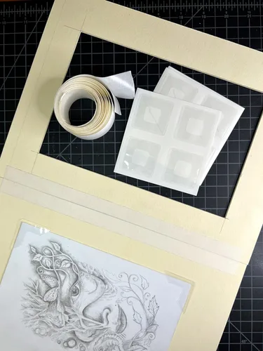 Vista 6 de Lineco, Esquinas de montaje de polipropileno autoadhesivas, vista completa de 1.25 pulgadas, sensible a la presión, adhesivo acrílico que no se