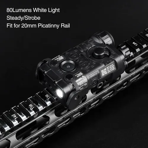 Vista 3 de NOBUHIRO Láser táctico Airsoft solo con linterna LED blanca constante + estroboscópica, 2 modos, caja PEQ mejorada con interruptor de presión