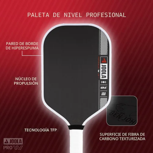 Vista 5 de JOOLA Pro IV Palas de Pickleball – Superficie de Fibra de Carbono Cruda – Formas Perseus, Hyperion, Scorpeus y Magnus – 14mm/16mm – Tech Flex Power