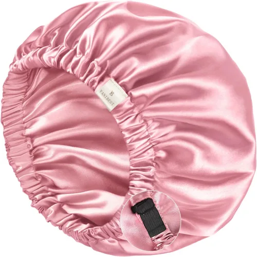 Vista 22 de YANIBEST Gorro de Seda de Satén para Dormir para Mujeres y Hombres, Gorro de Cabello Ajustable de Doble Capa para Rizos y Trenzas para Reducir