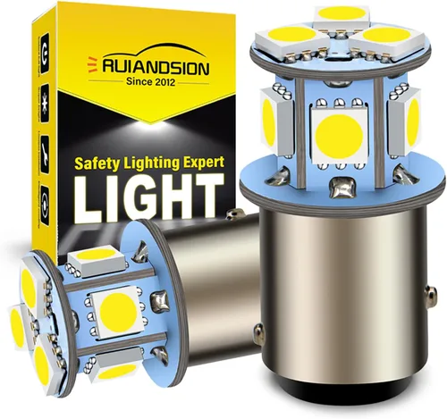 Ruiandsion 2 unids 6V 1157 Bombillas LED 5050 8SMD Chipsets 6000K Blanco para Backup Reverse Lights Luces traseras