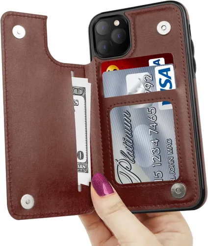 Vista 31 de LETO para iPhone 15 Pro Funda tipo cartera - Tapa tipo folio con patada - Diseños de moda - Tarjetero - Funda protectora para mujeres y niñas - 6.1