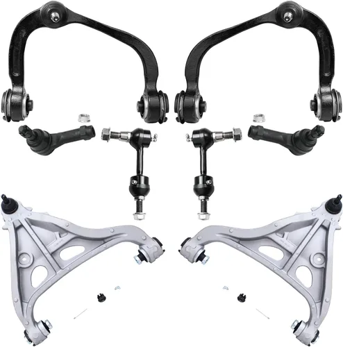 Vista 248 de Detroit Axle - Kit de ocho piezas - brazos de control de suspensión inferior delantero y trasero con juntas de bolas, extremos de barras