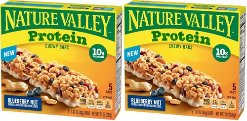 Vista 15 de Nature Valley Barras de granola con proteína, arándano y nueces, barras de merienda masticables, 5 barras, 7.1 OZ
