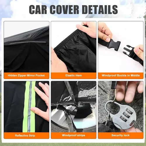 Vista 6 de Funda impermeable para automóvil compatible con Mazda MX-5 Miata 1989-1997, 210T para todo tipo de clima, con interior de algodón y puerta