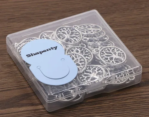 Vista 6 de Shapenty Dijes redondos de metal para el árbol de la vida, cuentas a granel, accesorios para hacer manualidades, pulseras, collares, aretes
