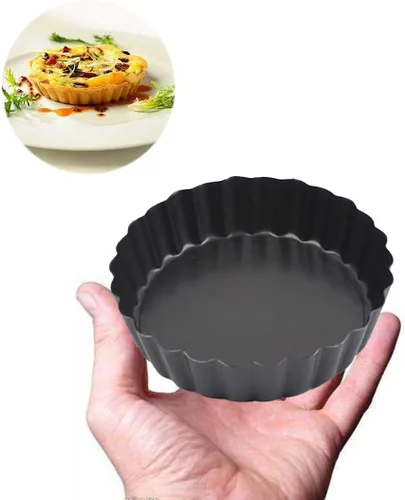 Vista 7 de Mini sartenes para tartas, antiadherentes de 4 pulgadas, mini sartén para quiche con parte inferior extraíble, juego de 6 (4 pulgadas)