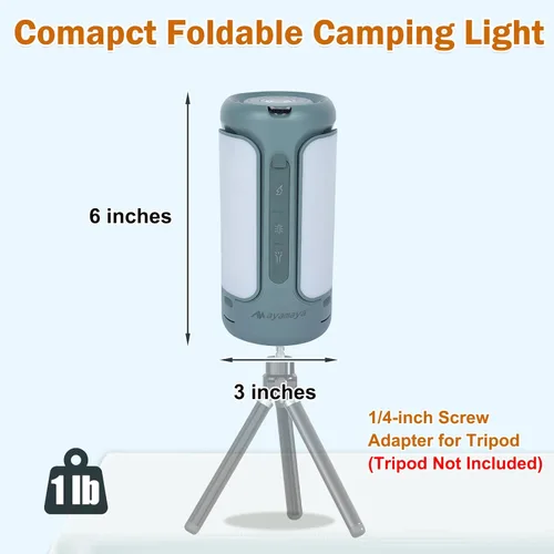 Vista 7 de AYAMAYA - Luces de campamento plegables recargables, linterna LED de campamento de 10000 mAh con energía de emergencia integrada, linterna portátil