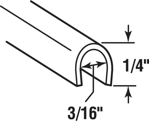 Vista 2 de Prime-Line Products D 1579-1 Guía para reparar puertas corredizas, de 1/4 pulgadas x 8 pies, de acero inoxidable.