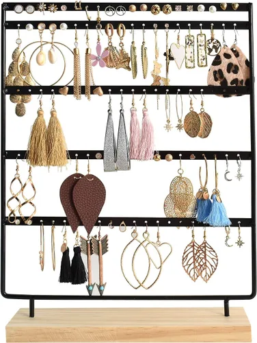 Suneed Organizador de aretes, soporte de exhibiciÃ³n de joyas, organizador de aretes, organizador de joyas, aretes y collares, organizador de
