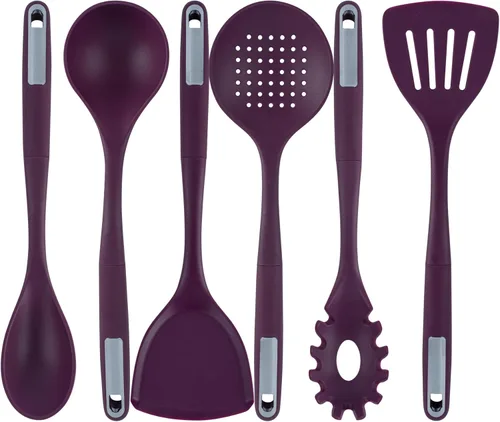 Vista 25 de Restaurantware Juego de utensilios de silicona, paquete de 1, mango antideslizante, juego de 6 herramientas de cocina, accesorios de cocina