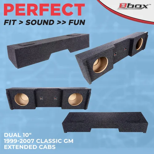 Vista 6 de Bbox Caja de subwoofer doble sellada de 10 pulgadas, caja de subwoofer Accu-Tuned mejora la calidad de audio, sonido y graves - Compatible
