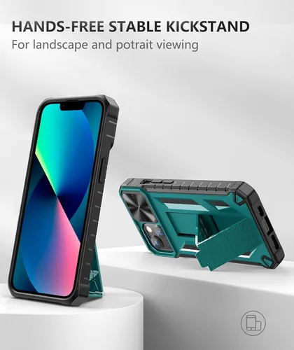 Vista 3 de SOiOS Funda para iPhone 16e 2025: Funda para iPhone 13 iPhone14 con soporte Funda protectora de grado militar a prueba de golpes TPU duradero