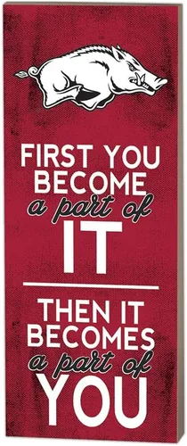 KH Sports Fan Arkansas Razorbacks - Letrero de 7 x 18 pulgadas, tamaño único, color del equipo