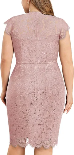 Vista 2 de Miusol Vestido de fiesta de noche formal sin mangas de encaje retro para mujer