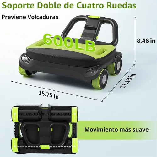 Vista 7 de IRISFLY Rodillo abdominal de 4 ruedas, rueda de rodillo Ab de alto rendimiento mejorada, tablero de rodillo Ab de rebote automático, fortalece