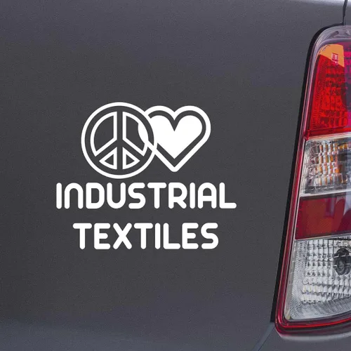 Vista 3 de Peace Love Industrial Textiles Fabricator Black Color Car Laptop Wall Bumper Decal Sticker, DesZ60