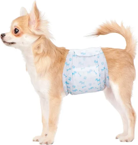 Vista 8 de Pañales absorbentes para perros con protección contra fugas, incontinencia, marcado (XS (paquete de 26))