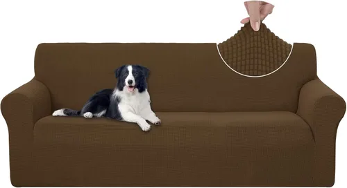 Vista 96 de U-NICE HOME Funda elástica para sofá, lavable, protector de muebles para sofá de 3 cojines, apta para mascotas (sofá, beige)