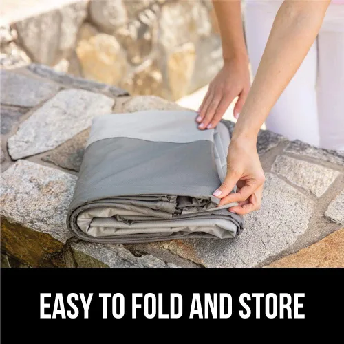 Vista 8 de GORILLA GRIP Funda impermeable para silla de patio al aire libre, tamaño mediano, 30 pulgadas, juegos de fundas ajustables para muebles