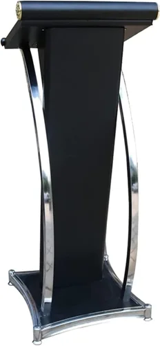 Soporte de podio de atril de metal, podio de púlpito para aula de iglesia, escritorio de lectura o portátil, con estante superior inclinado, para