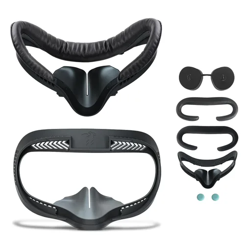 VR Face Pad Set for Oculus Quest 2 Accessories with Air-Circulation Design Fitness Facial Interface Bracket, Breathable Foam Cushion Spacer and Lens