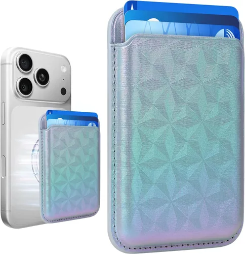 Vista 49 de Cartera magnética para teléfono celular con Mag-Safe, más fuerte magnética RFID de cuero compatible con iPhone 17/16/15/14/13/12 y Pro/Promax, Verde