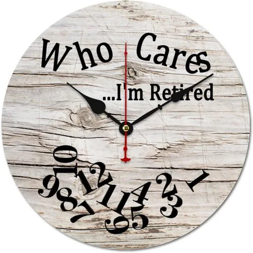 Vista 40 de Who Cares I'm Retired - Reloj de pared de madera para dormitorio, reloj de pared sin números, para colgar en la pared, sin tictac, para decoración