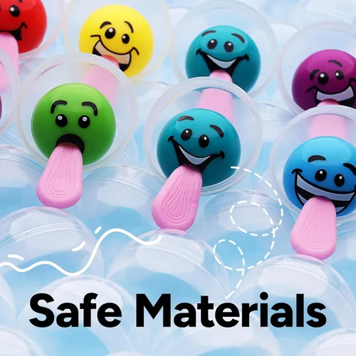 Vista 5 de Capsule Vending Machine Round 50 pcs 2 inch - Gumball Machine Capsules Bulk Clear Container - Easter Basket Stuffers Birthday Gifts Pinata Stuffers