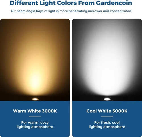 Vista 7 de Gardencoin Luces LED empotrables para terraza, sofito de alta resistencia e iluminación de escaleras al aire libre, 1 W, 12-24 V, bajo voltaje, luz