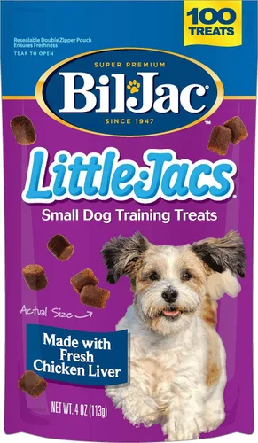 Vista 11 de Bil-Jac Little Jacs - Golosinas de entrenamiento para perros pequeños, sabor a pollo, hechas con hígado de pollo, 4 onzas (paquete de 4)
