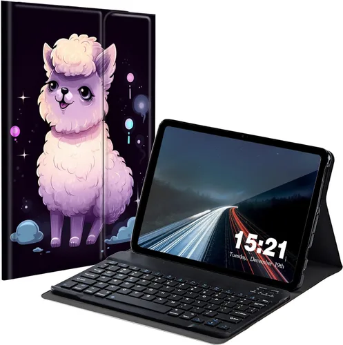 Vista 19 de Funda de teclado para Samsung Galaxy Tab S6 Lite 2022/2020, Galaxy Tab S6 Lite SM-P610/P613/P615/P619 con teclado Bluetooth inalámbrico desmontable
