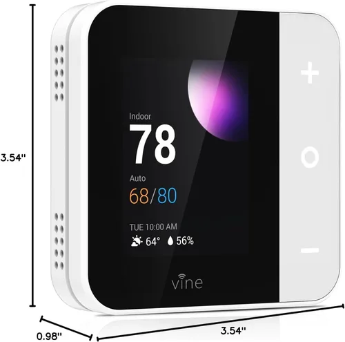 Vista 10 de Termostato Vine para el hogar con pantalla táctil a color, termostato inteligente WiFi compatible con Alexa y Google Assistant, programable para 7