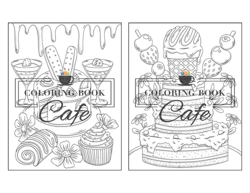 Vista 14 de Sweet Treats Coloring Book for Adults Cute Dessert Designs with Ice Cream, Cupcakes, Cookies, Chocolate, Waffles and More!