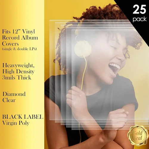 Vista 2 de GOLD SEAL Fundas exteriores para discos de vinilo para discos de 12 pulgadas, 3 mil de grosor, protectores de cubierta de discos pesados de alta