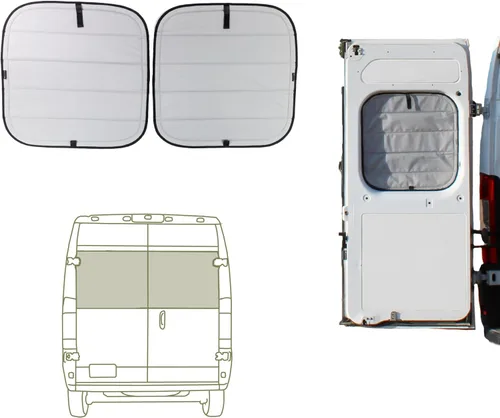 Vista 6 de VanEssential Cubierta Aislante con Bloqueo Total para Ventana de Tripulación Diseñada para Ram Promaster Marco de Ventana de Metal Desnudo Van Años