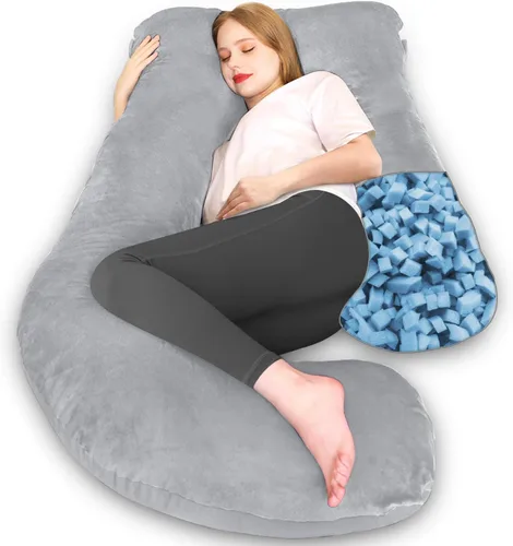 Vista 11 de Almohada de embarazo Chilling Home, almohadas de embarazo en forma de U para dormir, almohada de cuerpo completo, almohada de maternidad