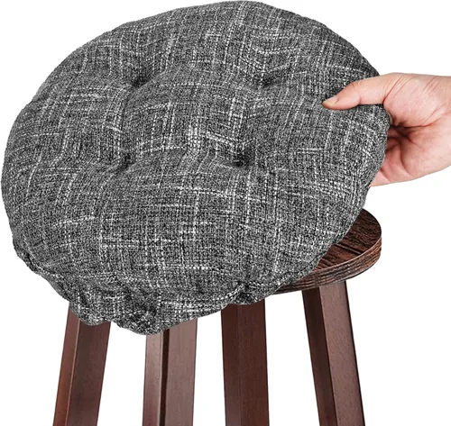 Vista 16 de SINOSSO Cojín moderno para taburete de bar de diámetro 14, diseño de entretejido de moda, antideslizante, de silicona, redondo, funda de cojín Beige